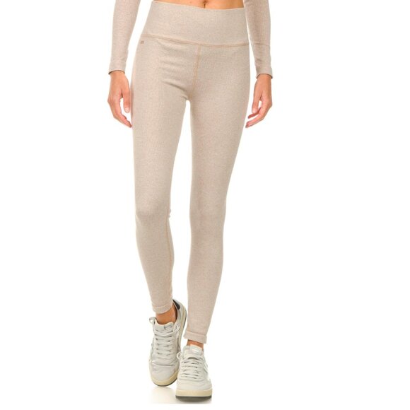 LUNE ACTIVE Ribbed Sport Luna Beige Leggings‎ Size M - Picture 1 of 9